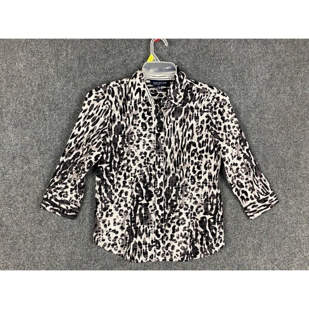 Jones New York Button Up Top Women's Petite Small PS 100% Cotton Adults